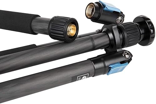 Miniatura 3 de Sirui W-1204 Trípode de fibra de carbono impermeable de 4 secciones, capacidad de 33.1 libras, altura máxima de 65 pulgadas, gris (6913)