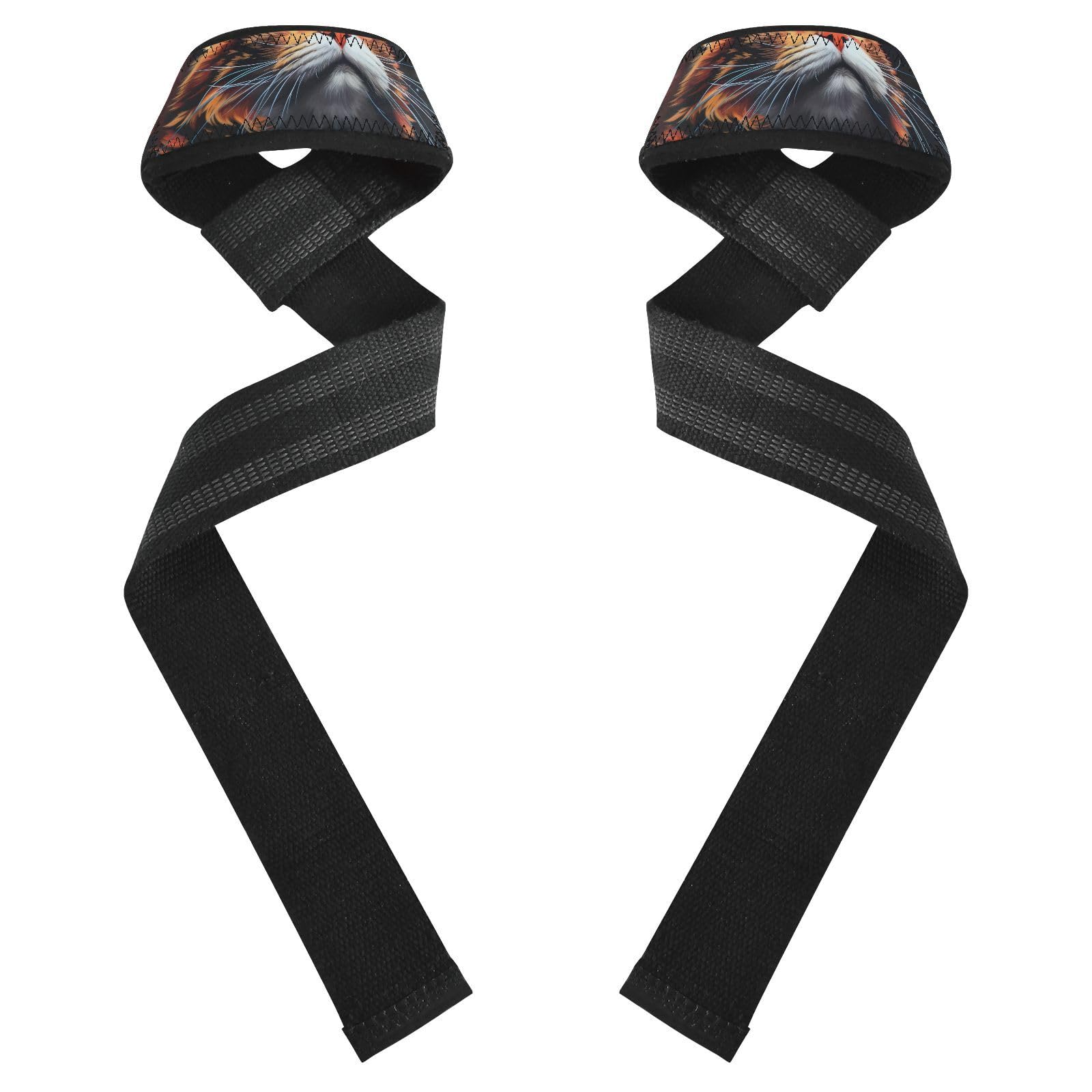 Nander Starry Cat Wrist Straps for Weightlifting,Lifting Straps with Neoprene Cushioned Wrist Padded and Anti-Skid Silicone for Strength Training,Bodybuilding,Deadlifting