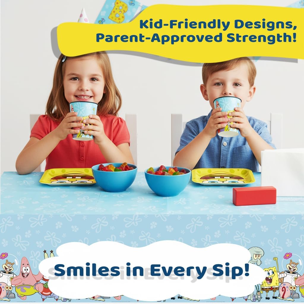 Unique SpongeBob SquarePants 12 Pack 16 oz Plastic Reusable Favor Cups – Birthday Party Supplies, Goodie Bag Favors, Kids’ Drinkware & Take-Home Gifts