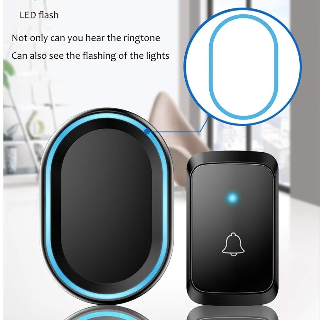 Remoto Timbre inalámbrico Inteligente de Control Remoto electrónico Timbre inalámbrico de casa sin Impermeable de la batería (Color : White)