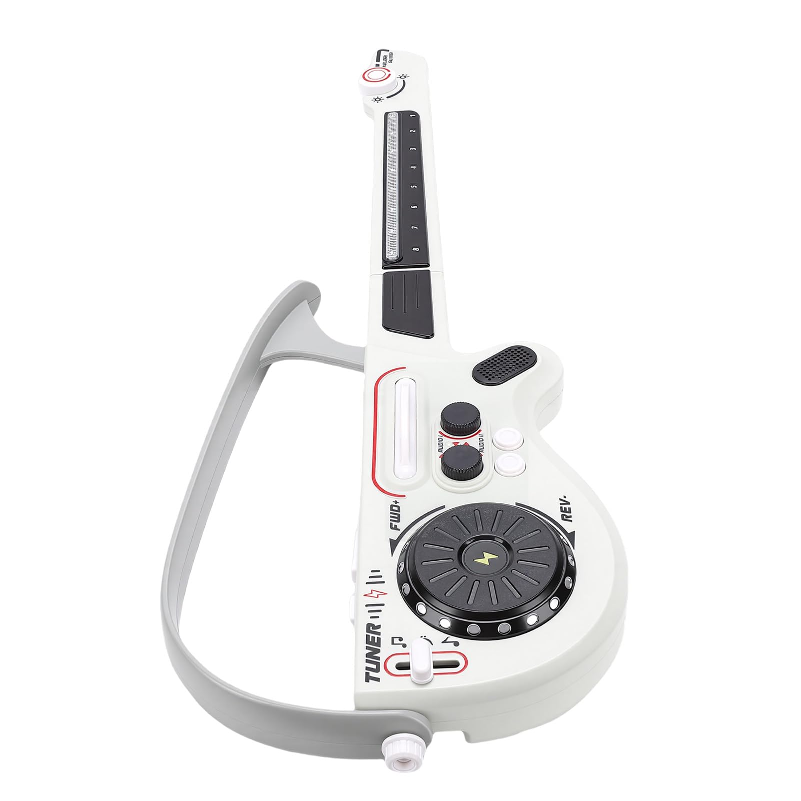 Luci LED Colorate Senza Corde per Chitarra Elettrica per Bambini per Divertimento Interattivo per Bambini Dai 3 Anni in su Materiale ABS (Grigio)
