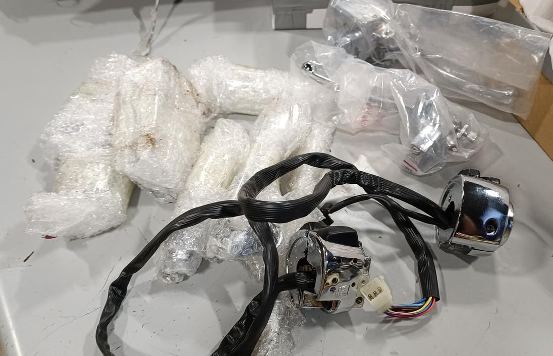 Forward Controls Peg Levers Linkage and 1" Horn Turn Signal Headlight Switch 1 Inch Left Clutch Lever Right Hydraulic Brake Master Cylinder Compatible with Harley Sportster XL883 XL1200 96-03 (Chrome)