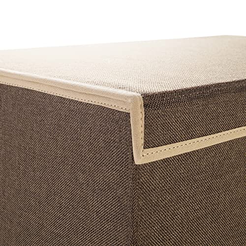 Villacera Double Laundry Hamper Two Compartment Sorter With Magnetic Lid, Brown #TOP3