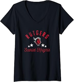 Womens Rutgers University Scarlet Knights Logo V-Neck T-Shirt