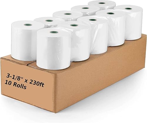 10 rollos de papel térmico para recibos de 3-18 x 230 pies 10 rollos