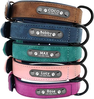 personalized leather dog collars amazon