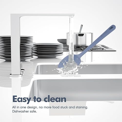Vista 99 de Juego de 4 espátulas de silicona, espátulas de goma de grado alimenticio, con mango fuerte y agarre ergonómico, resistentes al calor para utensilios