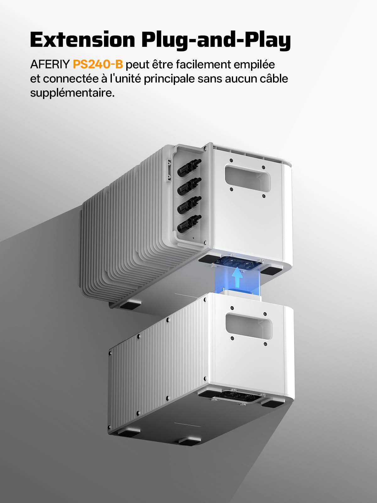 AFERIY AF-PS240-B, Batterie LiFePo4 1958Wh, Capacité Extensible à 7832Wh, Système Solaire Tout-en-Un pour Balcon, Etanche à l'eau et à la Poussière IP65, Batterie Supplémentaire pour AF-PS240
