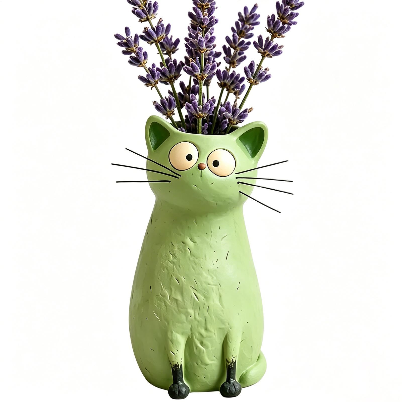 Jarrón de flores de gato original para regalar a amantes de los animales
