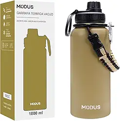 MODUS Garrafa Térmica Esportiva De Aço Inoxidável Com Isolamento A Vácuo De 1000ML (Caqui)