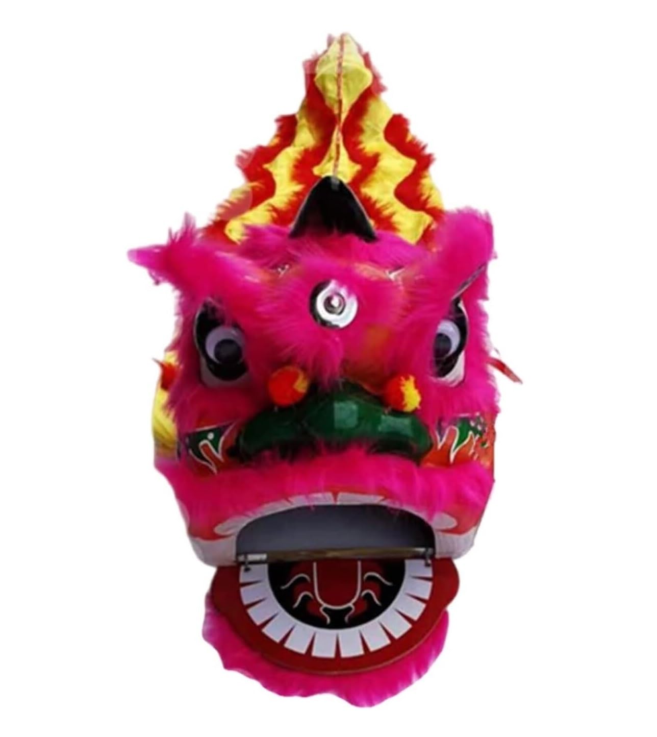 BJfhRH Outdoor Sports Traditional 7inch Chinese Dragon Dance Lion Elementary School Performance Props,Mascot Costume Crafts Festival Celebration(Rose Red)