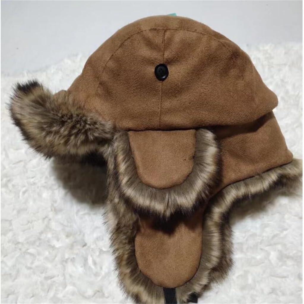 Czapka Lei Feng męska duża ochrona uszu Czapka zimowa bawełniana Czapka narciarska Retro (D jeden rozmiar)