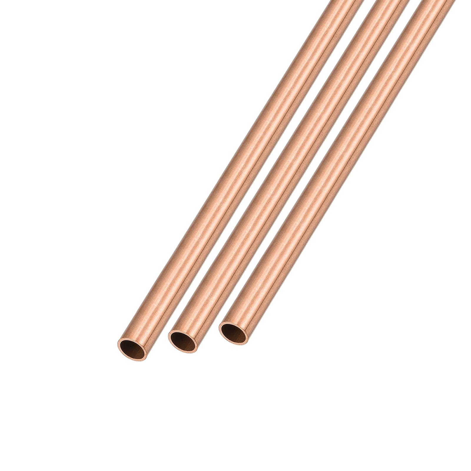 METALLIXITY Copper Tube (5mm OD x 0.5mm Wall T x 300mm L) 3Pcs, Straight Tubing - for Home Furnishing, Machinery, DIY Handicraft