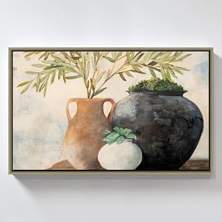 Oliver's Labels Calm Still Life II by Julia Purinton - Premium Gallery Canvas Print, Ready to Hang Wall Decor - 48" X 28" - FLOATING CHAMPAGNE