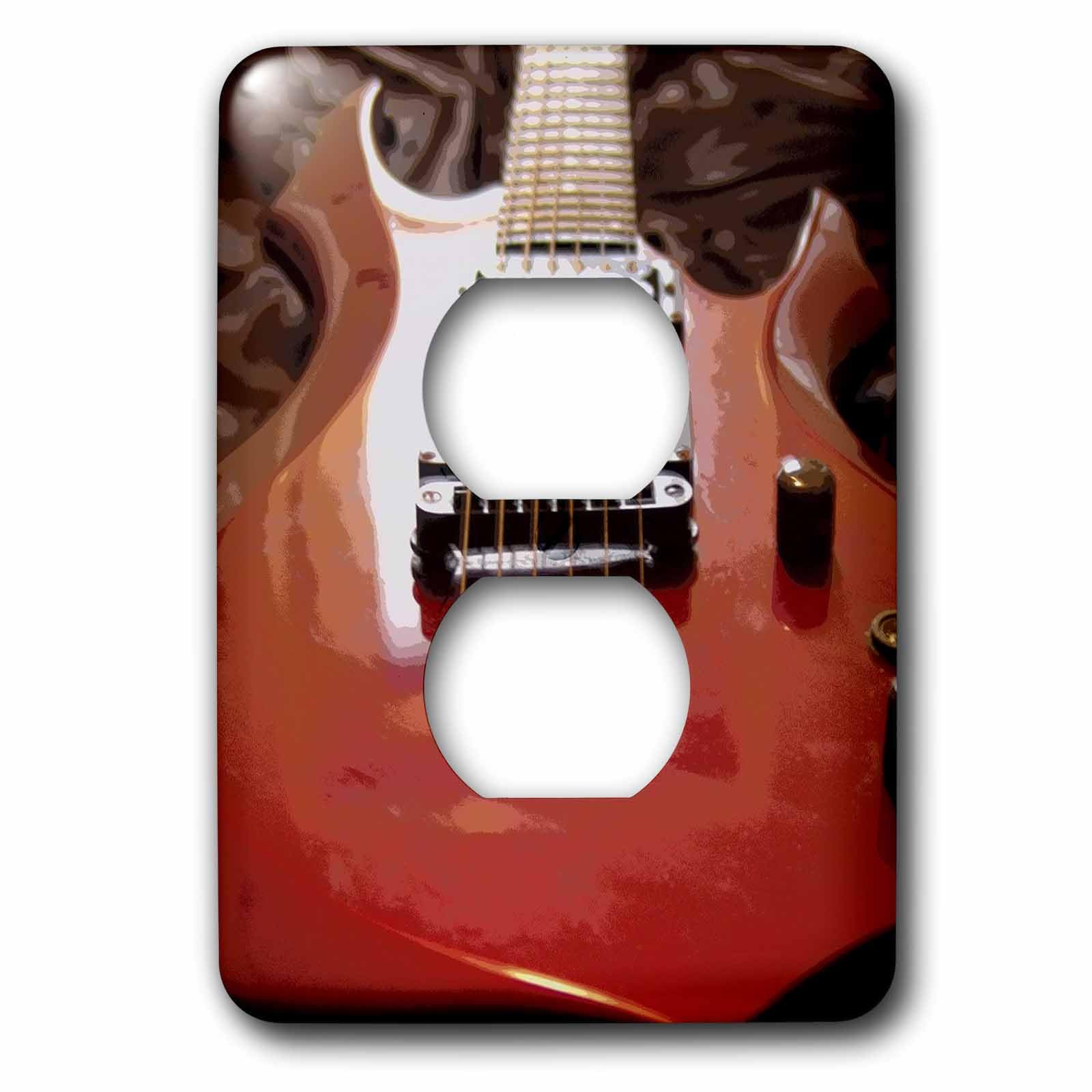 Cache-prise guitare abstraite rouge : cachez vos prises ternes