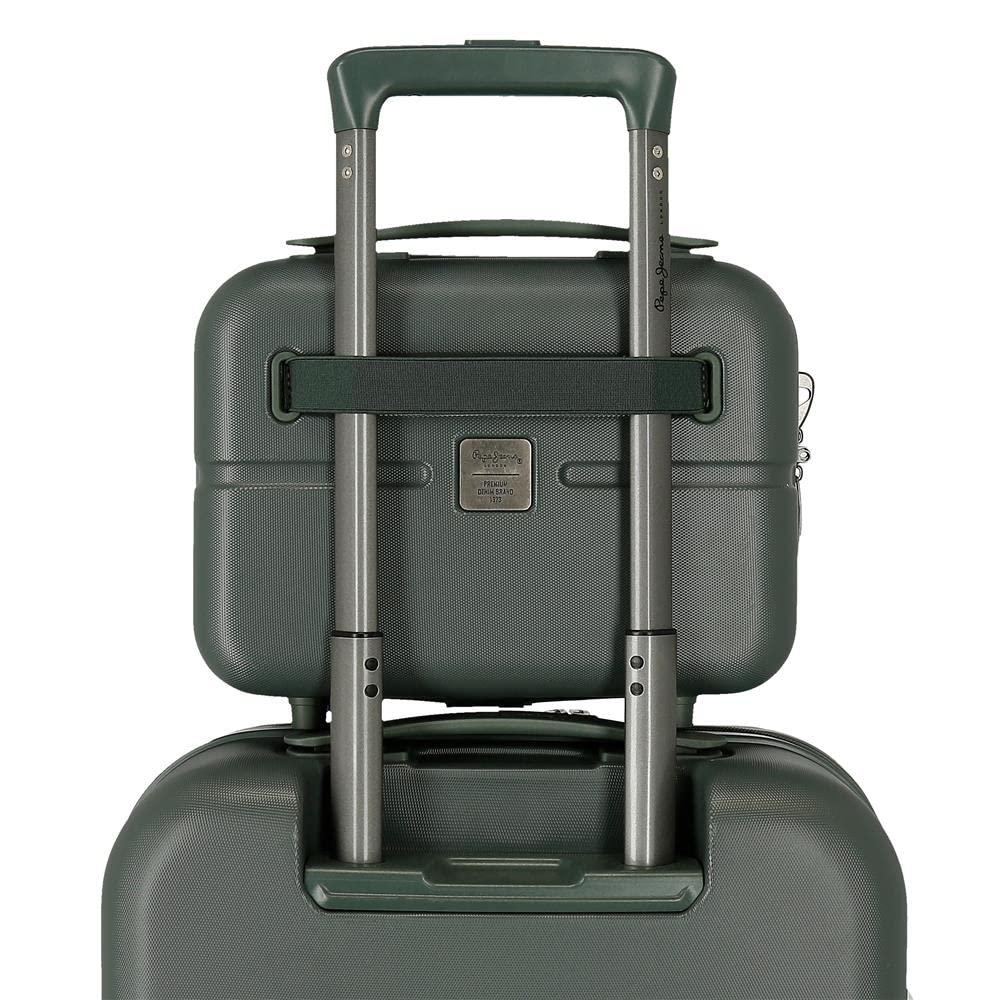 Pepe Jeans Accent Neceser Adaptable con Bandolera Verde 29x21x15 cms Rígido ABS 9,14L 0,84 kgs