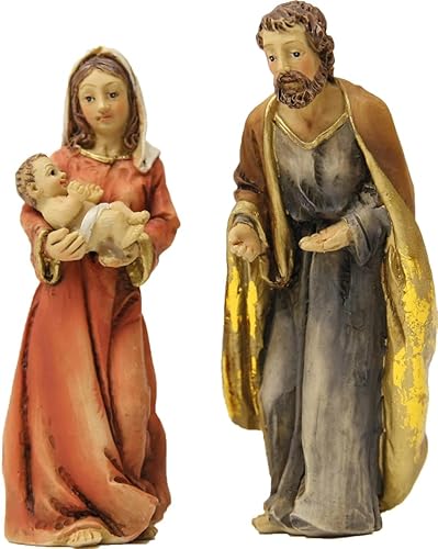 FADEDA 3 figuras de belén decorativas, 8 cm de altura, pintadas a mano, figuras de belén de Navidad
