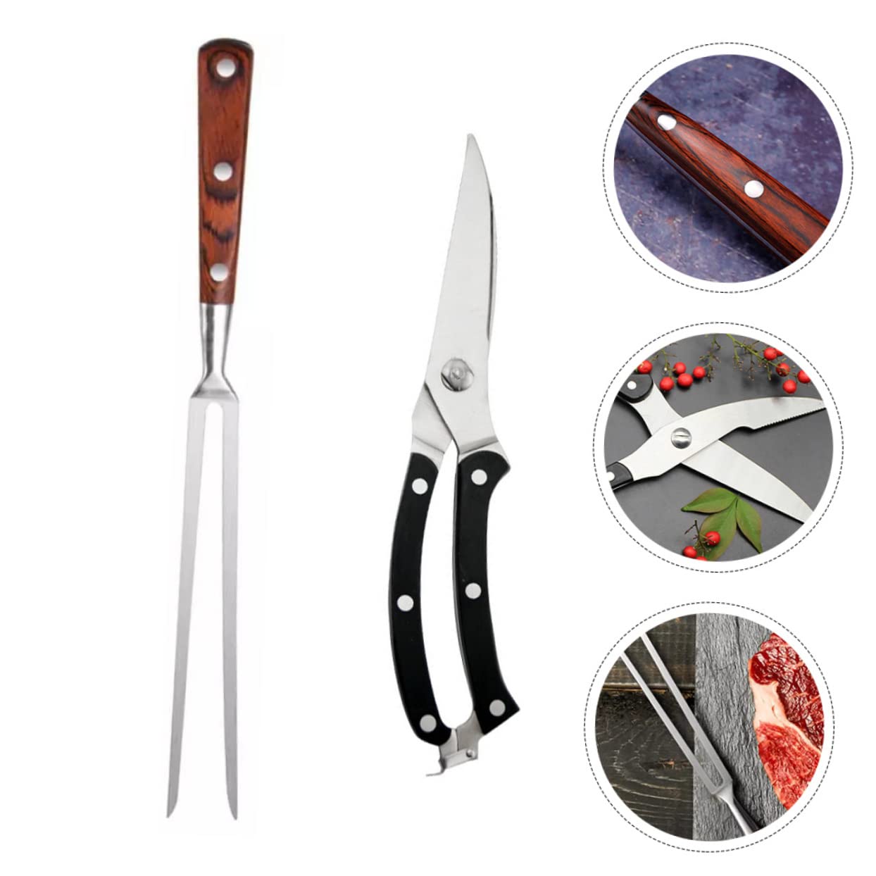 Abaodam Forchetta Per Forchetta Per Barbecue Kit Forchette Per Carne Utensili Per Barbecue Trinciapollo Accessori Per Facile Da Pulire Adatto Alimenti