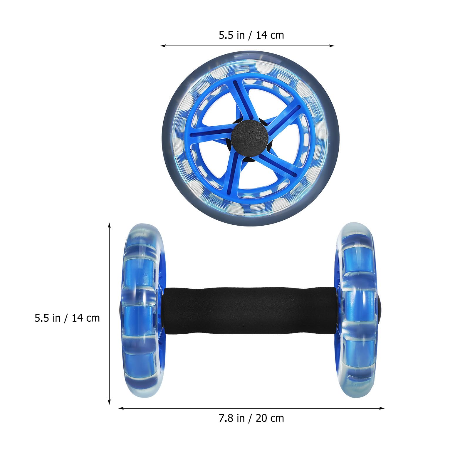 Rueda de Fitness Azul Asas Antideslizantes de Doble Rueda Pp Pvc