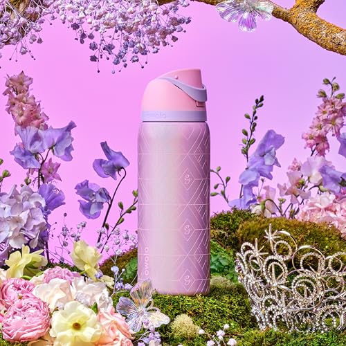 Image of Owala Wicked FreeSip Insulated Stainless Steel Water Bottle with Straw for Sports and Travel, BPA-Free Sports Water Bottle, 32 oz, Glinda (Pink)