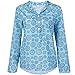 Produktbild Große Größe T-Shirt Oberteile für Damen/Dorical Frauen Kurzarm/Lange Ärmel V-Ausschnitt Knopfleiste Lose Drucken Sweatshirt Tunika Sommer Elegant Casual Tops S-5XL Reduziert(Hellblau,Large)