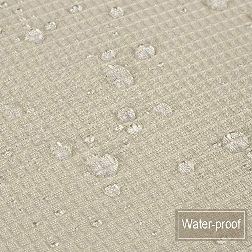 Nanan Kitchen Curtains 3 Piece Set 36 Inch Length, Tier Curtains With Waffle Weave Textured, Waterproof Bathroom Curtains Window Treatment(Taupe, 60"*36"+15") #TOP3