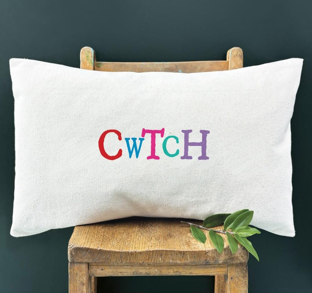 East of India Cwtch - Cojín largo decorativo para sofá, estilo rústico y rústico, funda de almohada rectangular con inserto fino a rayas negras, 45 x 30 cm