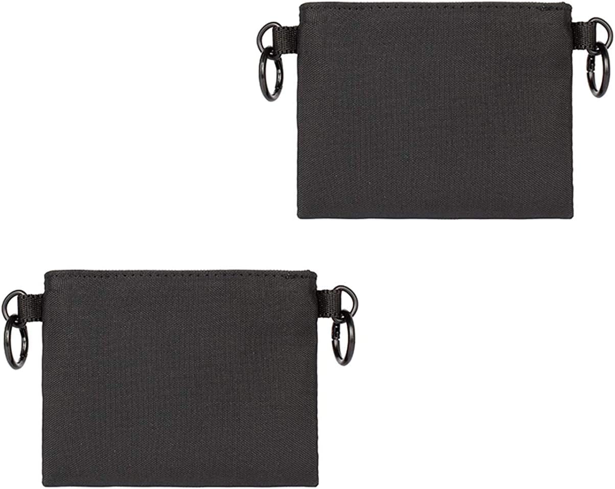 Patu Zipper Bags, Size M, Pack of 2, Lipstick Pouch/Handbag, Beauty Makeup Cosmetic Organizer, Toiletry Kit Travel Case, Black