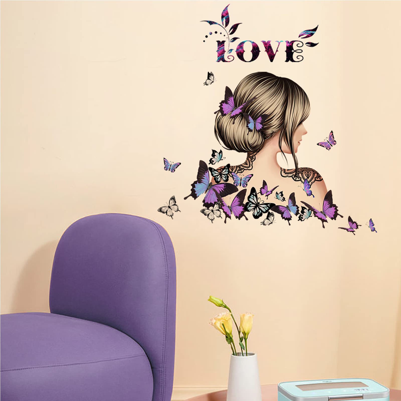 Stitch Wall Stickers For Girls Bedroom Removable 3D Princess Little ...