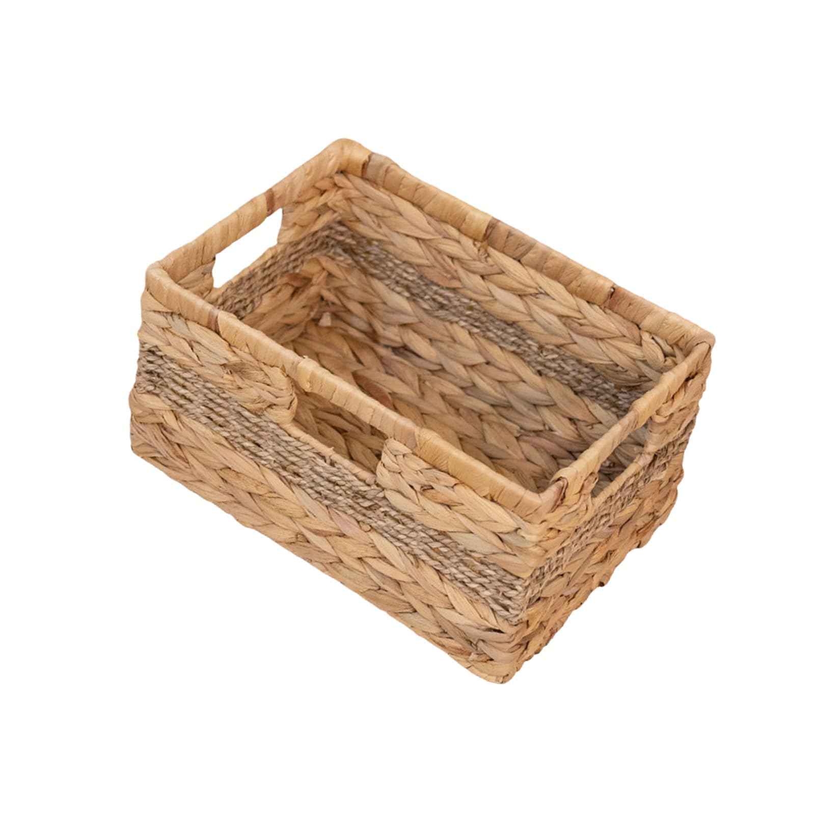 Jazuaiao Handwoven Basket Designed for Multiple Room Application Featuring Thick Handle and Metal Frame Reinforcement Multipurpose Basket