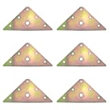 JCBIZ 6pcs Triangle Mending Plates Flat Brace Bracket with Mounting Screws, 4.84 x 3.5 Inches Color Zinc Metal Straight Fixing Joining Shelf Support Corner