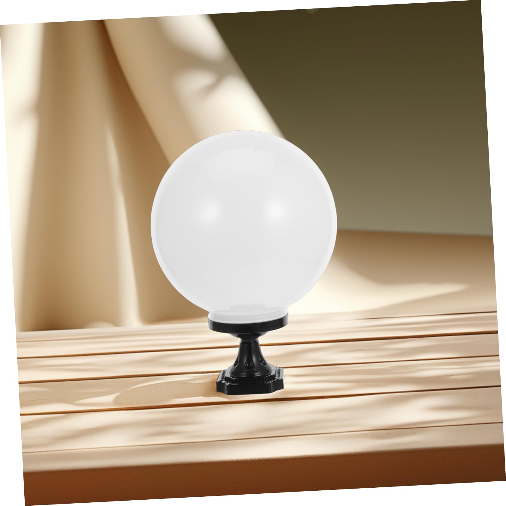 VICASKY Lampade in acrilico Lampada a sfera bianca per esterni Illuminazione decorativa per esterni con piedistallo Installazione per giardino