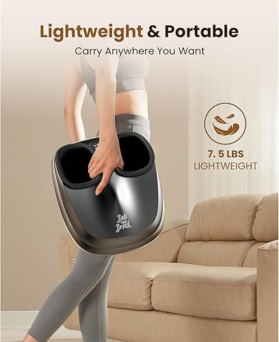 Miniatura 8 de BOB AND BRAD Masajeador de pies con calor, amasamiento profundo Shiatsu y compresión de aire para fascitis plantar, máquina masajeadora eléctrica de