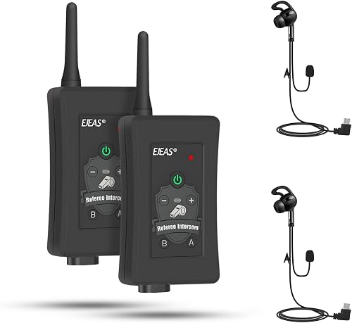 Novamente FBIM Referee Bluetooth Intercom, 1500m Full Duplex, 2 Pack | CVC Noise Reduction, IP65 Waterproof, 19H Talk Time, Armband Wear, for Soccer Handball Referees Coaches Construction