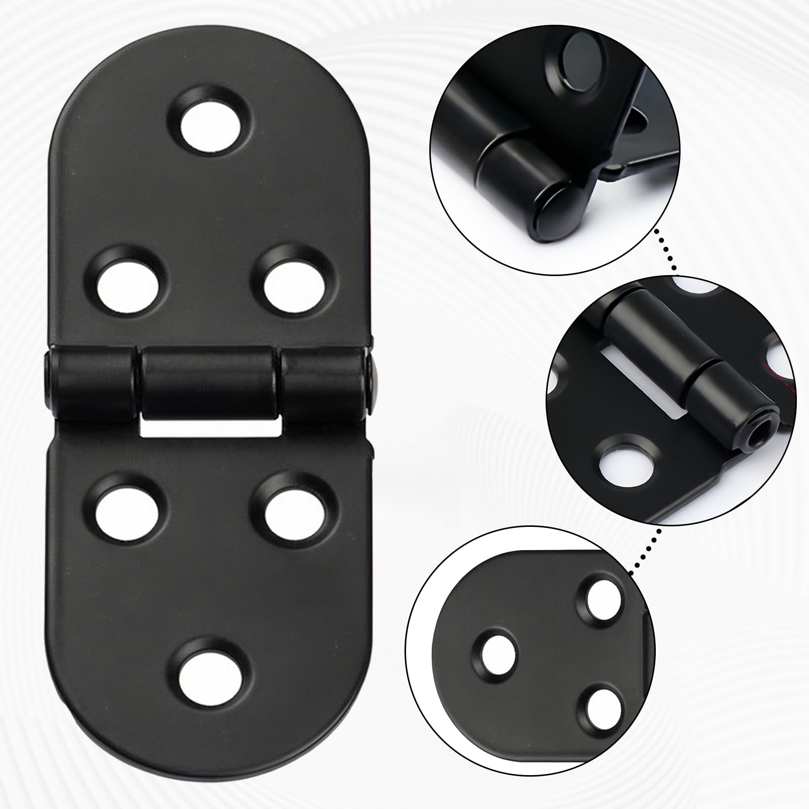 4 bisagras plegables de 180 grados, borde redondo, para muebles, con tornillos para armario