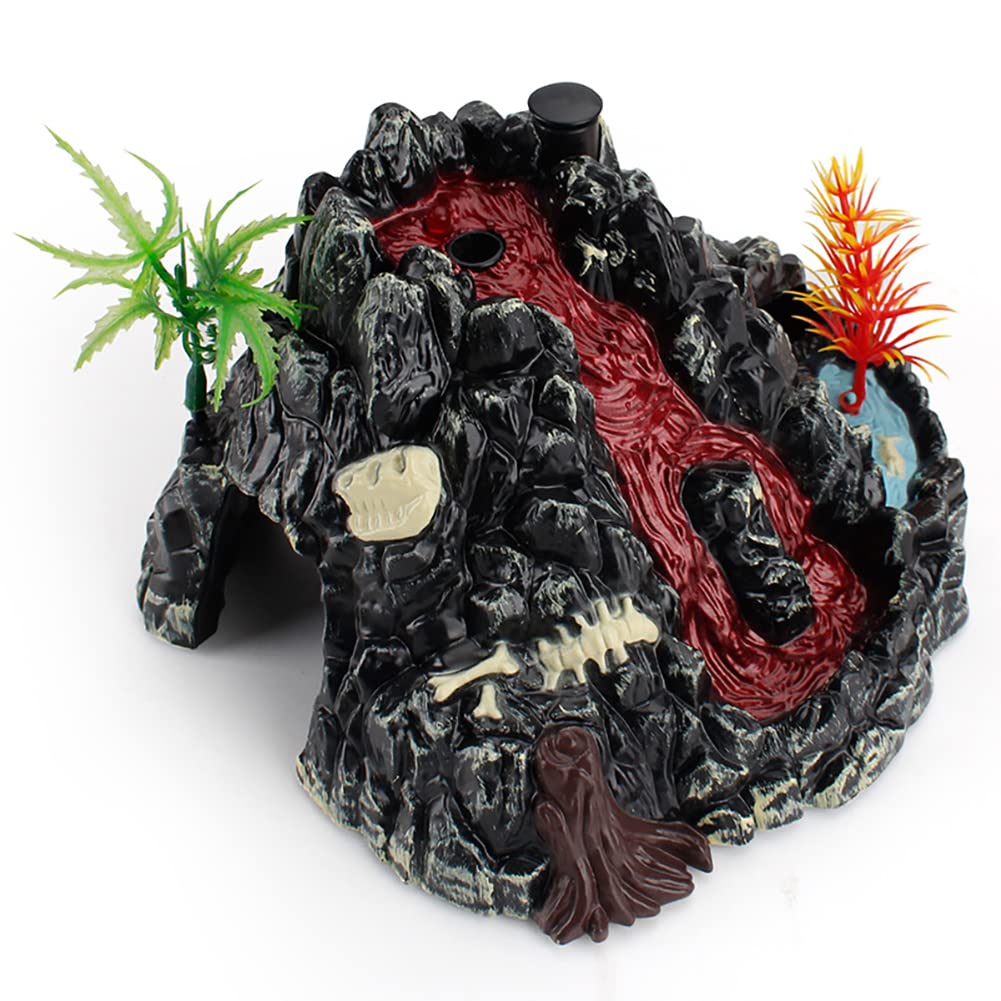 ibasenice 4 Pezzi arredamento dell'acquario Alto di vulcano simulato realistico giocattolo vulcano di eruzione vulcanica per decorazione del vulcano finto vulcano pvc