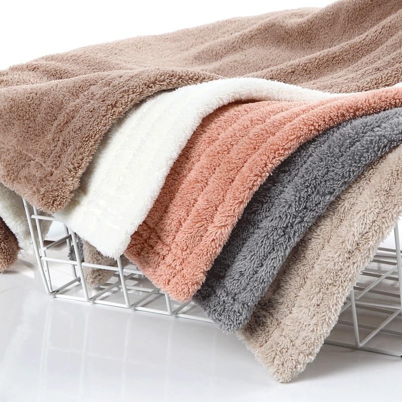 Serviettes de bain en velours corail avec bord verrouillé de qualité supérieure - 5