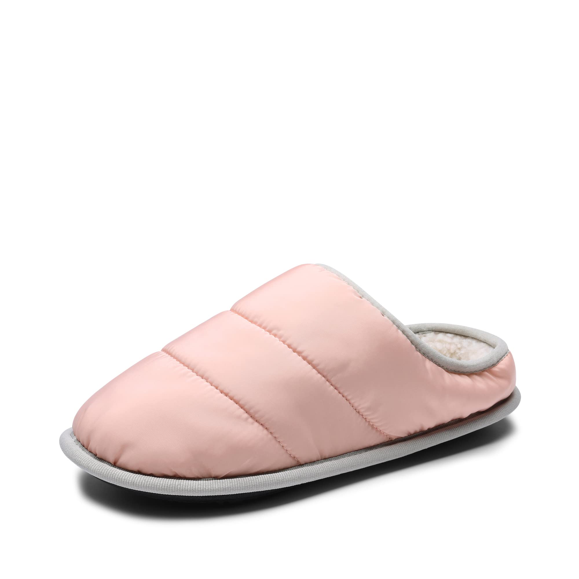 DREAM PAIRSWomen's Cozy Memory Foam House Slippers with Fuzzy Wool-Like Lining, Slip-on Washable Indoor Bedroom House Shoes, Pink, 9