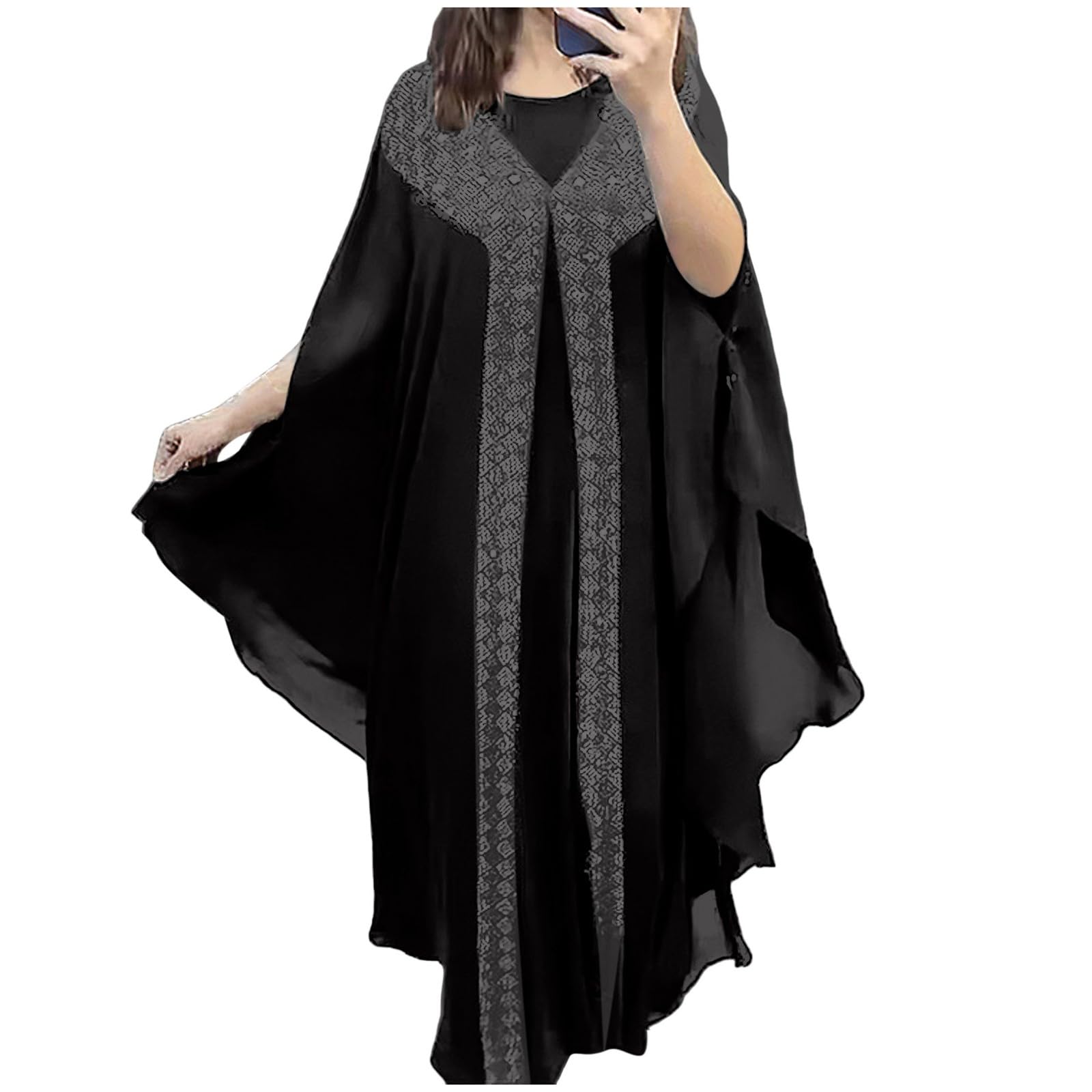 Vestido de playa de gasa para mujer, bohemio, maxi, caftán, largo bikini, vestido de somme, vestido maxi, vestido de ocio, ropa de noche, ropa de playa, poncho de playa, cubre, pareos, vacaciones en