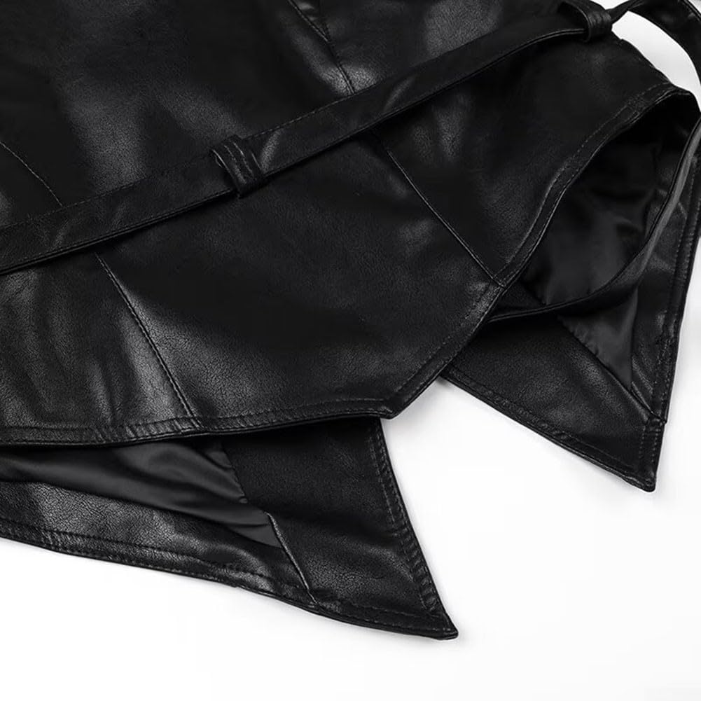 Veste en cuir synthétique pour femme, manches longues à lacets pour manteau de moto, vêtements d'extérieur décontractés pour l'automne et l'hiver, veste de motard en polyuréthane marron