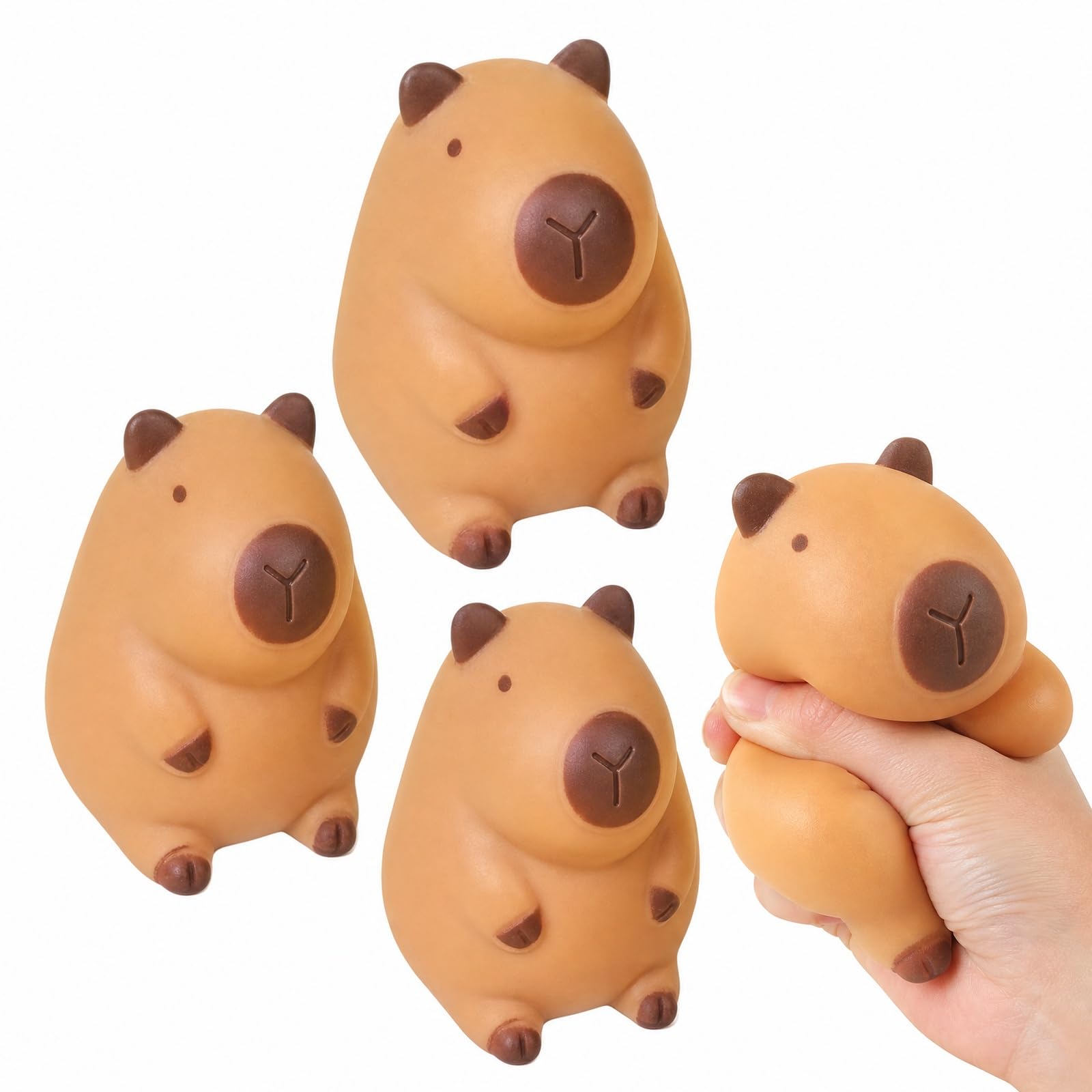 3PC Capybara Squishy, Squishy Set for Office Breaks and Social Media Photography, 8 cm Soft Ornament, Cute Capybara Gifts for Travel and Decor