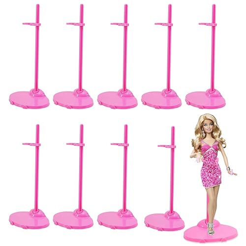 Stands Compatible with Barbie Doll, Pink Doll Stands for Display