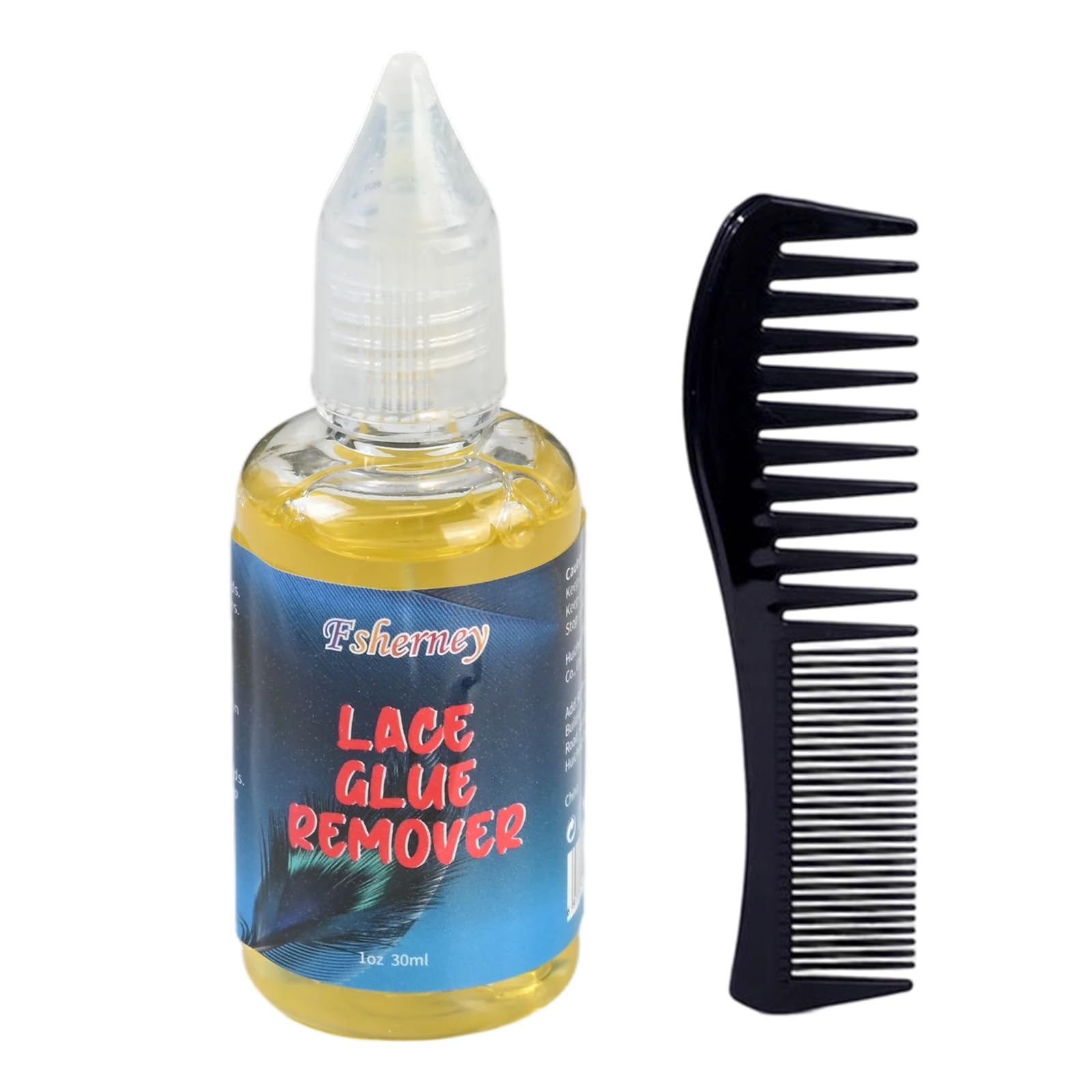 Rimuovi Colla per Parrucche, Solventi per Collanti da Capelli, Remover per Extension Capelli con Pettine, Solvente per Rimozione Extension Capelli per Parrucche Pizzo, 1FL.oz (30 ml)