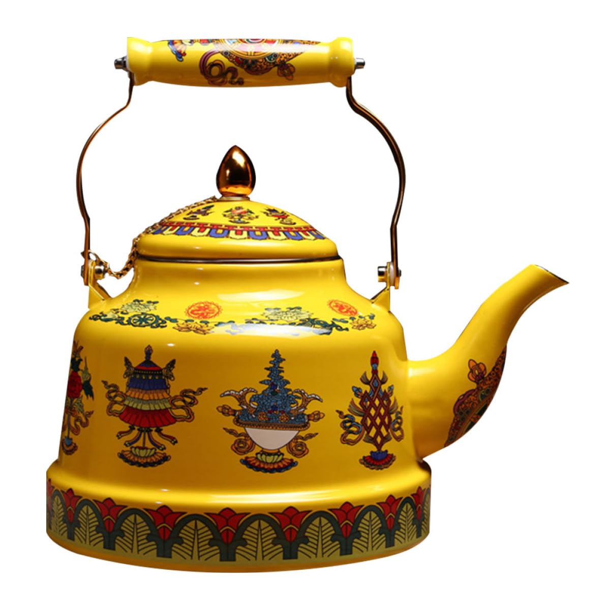 Théière en émail jaune Cabilock bouilloire induction et gaz 1,7L