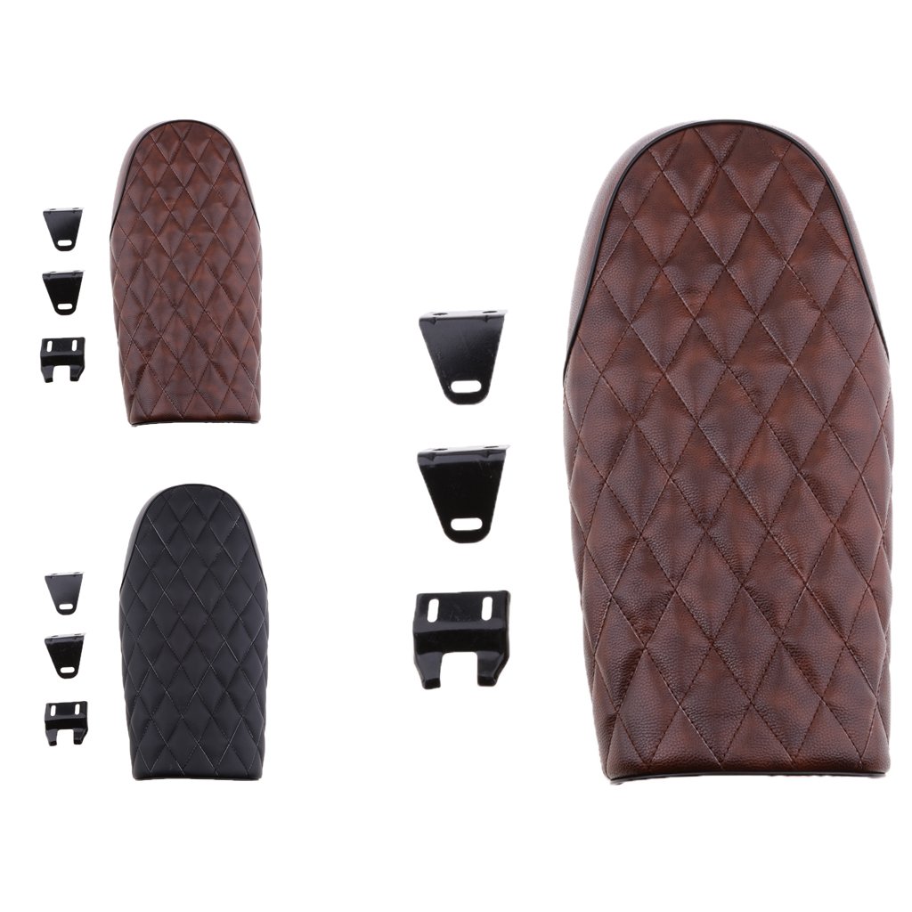 Dolity Cafe Racer Sella Stile Hump Flat Brat In Artificiale Pelle Cuscino Sede Universale Per Moto Honda Yamaha Suzuki Kawasaki - Marrone