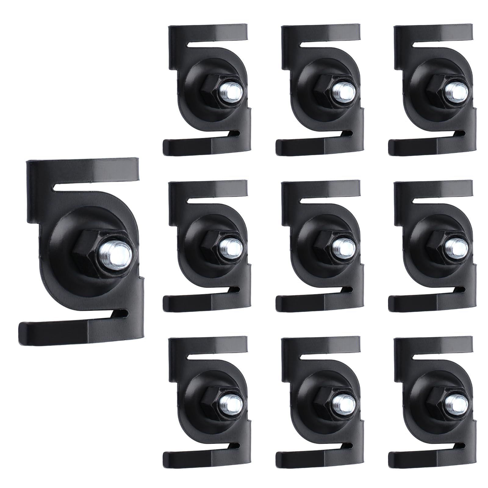 INCREWAY 10Pcs Black T-Bar Grid Ceiling Clips, Heavy Duty Track Lighting Mounting Clips, Secure T Bar Clip for Drop Ceiling Grid Suspended Track Light Installation