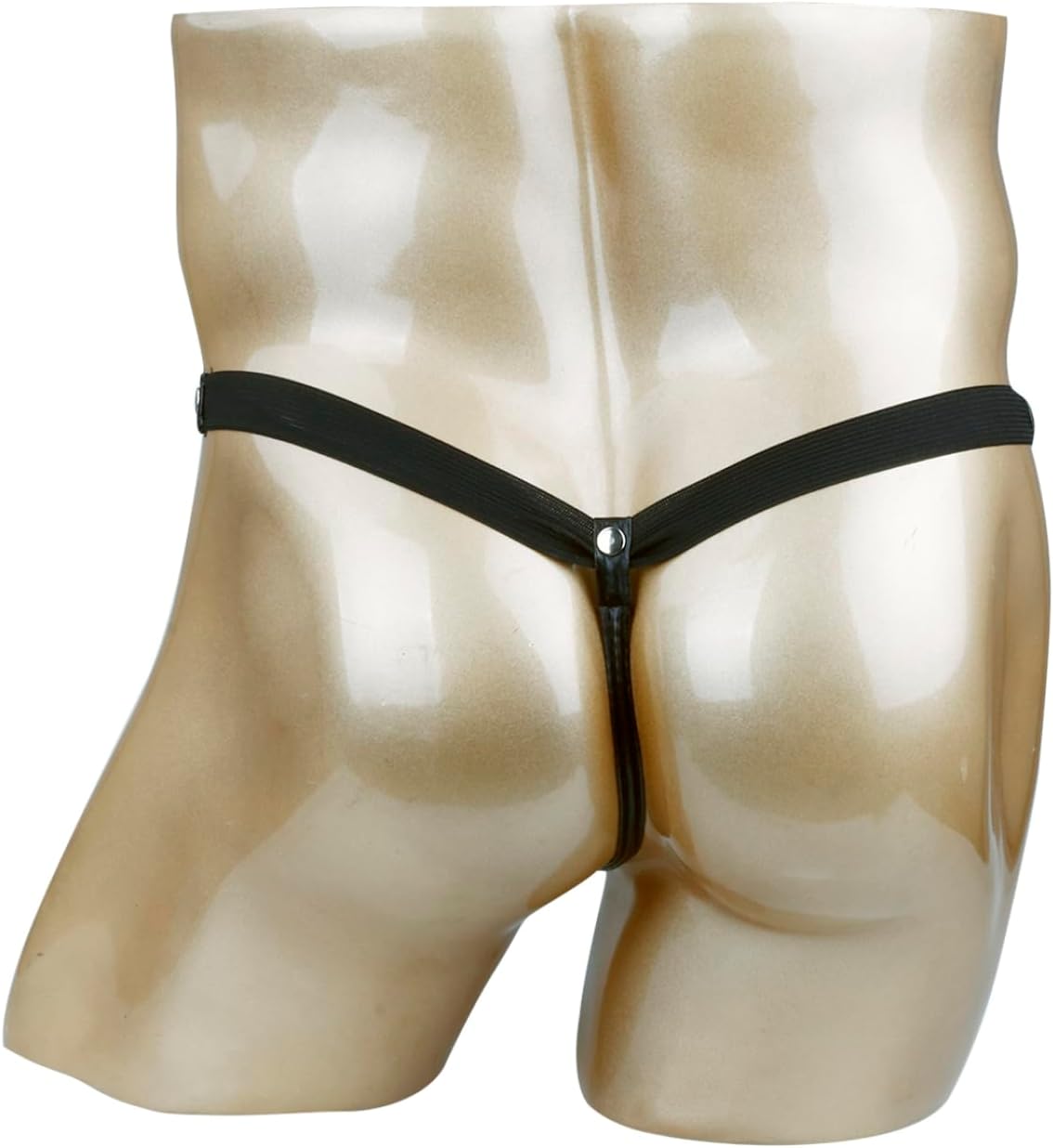 Mens Exotic Underwear Faux Leather Underpants Jockstrap G-String Thongs with Bulge Pouch