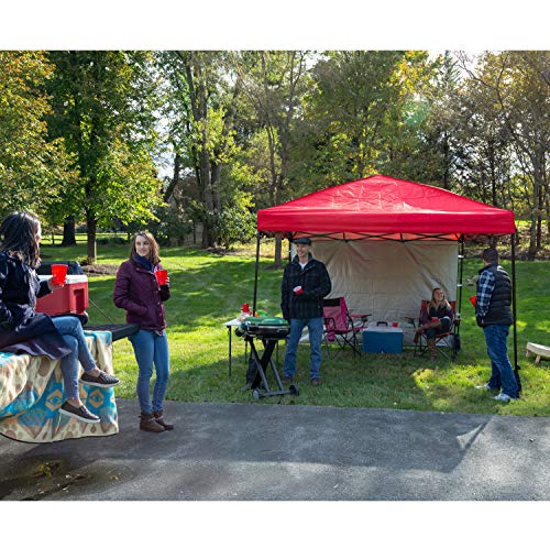 Punchau Pop Up Canopy Tent with Sidewall 10 x 10 Feet, Red - UV Coated, Waterproof Instant Outdoor Gazebo Tent, Bonus Roller Carry Bag