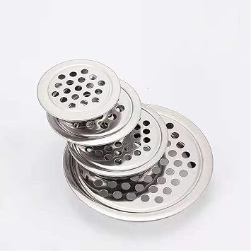 50 Pcs Air Vents 19mm Circular Soffit Vent Stainless Steel Round Vent Mesh Hole Louver for Kitchen,Bathroom,Cabinets,Wardrobes,Shoe Cabinets,Sundry Cabinets (Flat,Silver)