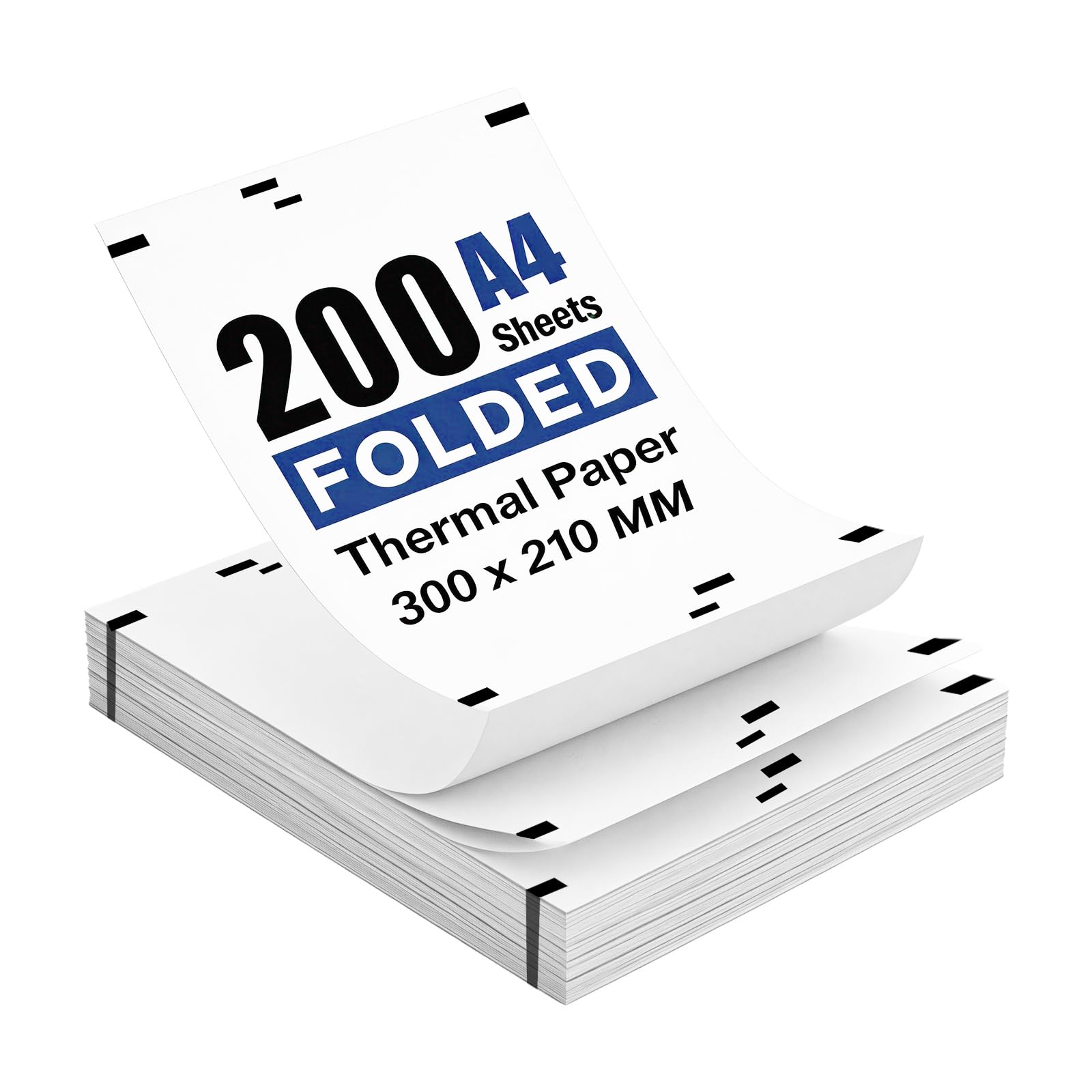 (200 Hojas) Papel Termico Impresora A4 Plegable, Papel Térmico Secado Rápido, Sin BPA, Papel Impresora Termica 210x297 mm, Compatible con Impresora Termica A4, Adecuado para Impresión Continua
